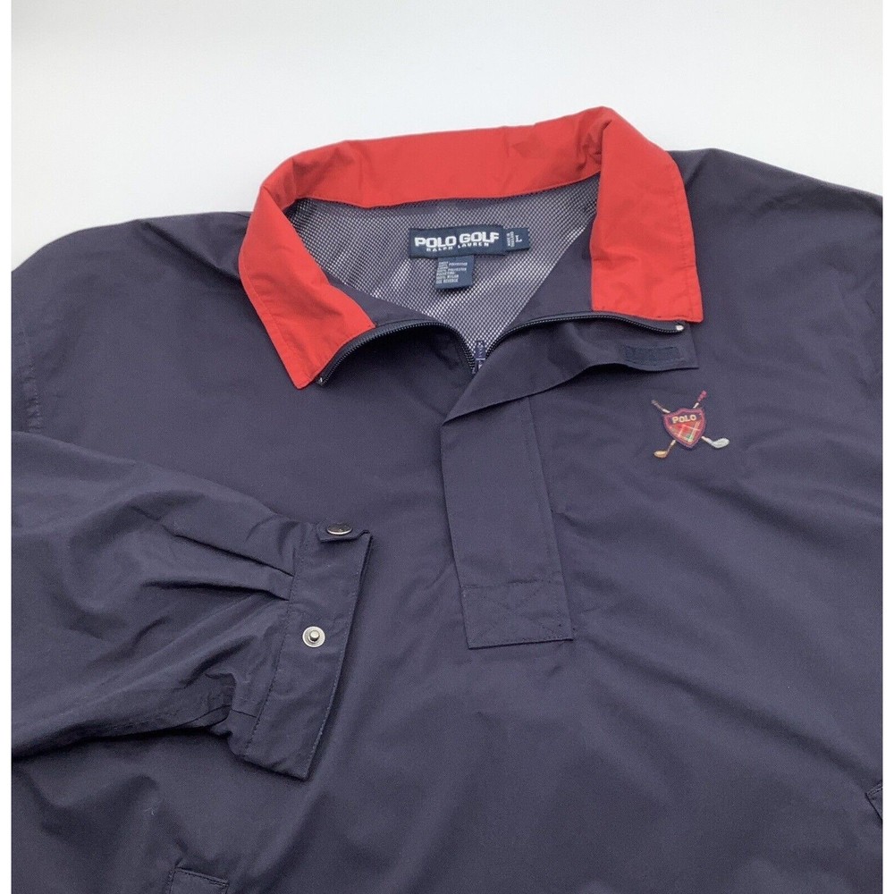 Ralph Lauren Polo Golf Mens Long Sleeve 1/4 Zip Windbreaker Size Large